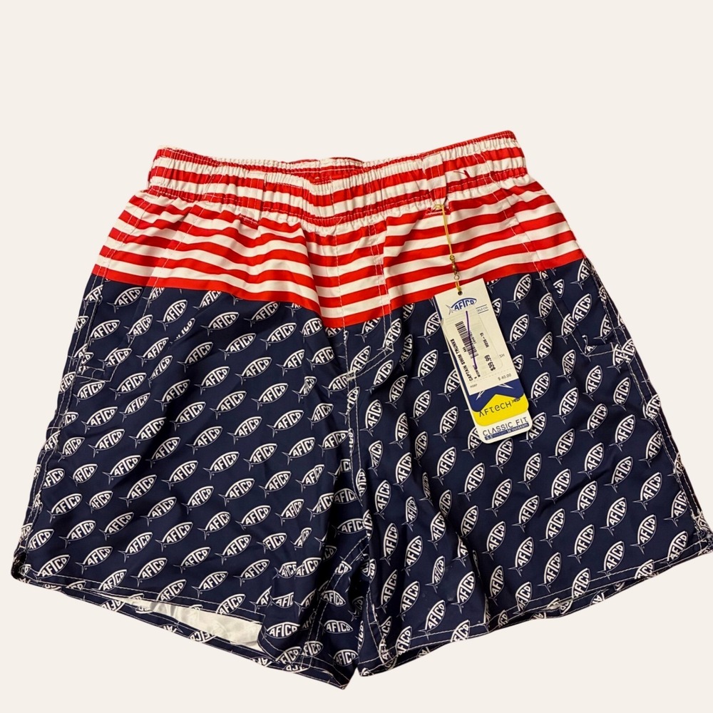 Aftco Swim Trunks Men's Volley American Flag Shorts Small
